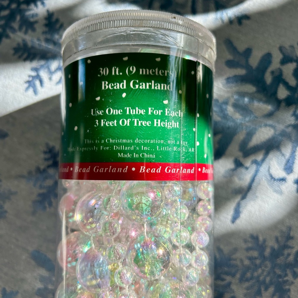 NEW Clear Bead Iridescent Pearl Strands 30’ Long Garland by Dillards - Picture 4 of 4
